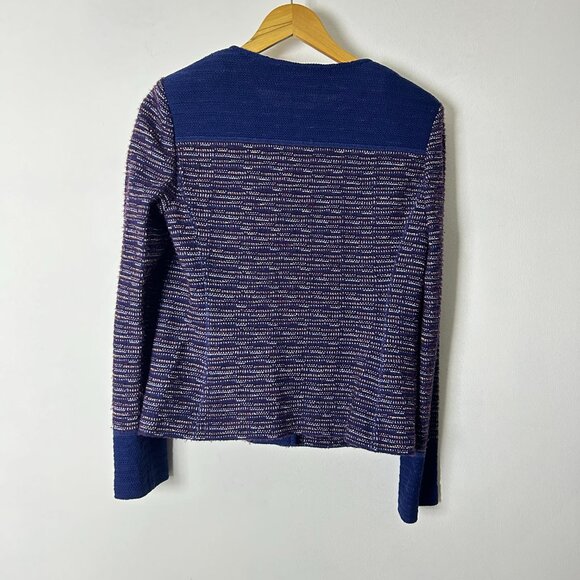 St. John Blue Purple Texture Tweed‎ Career Jacket Blazer Dress Set Women'… - Picture 5 of 15